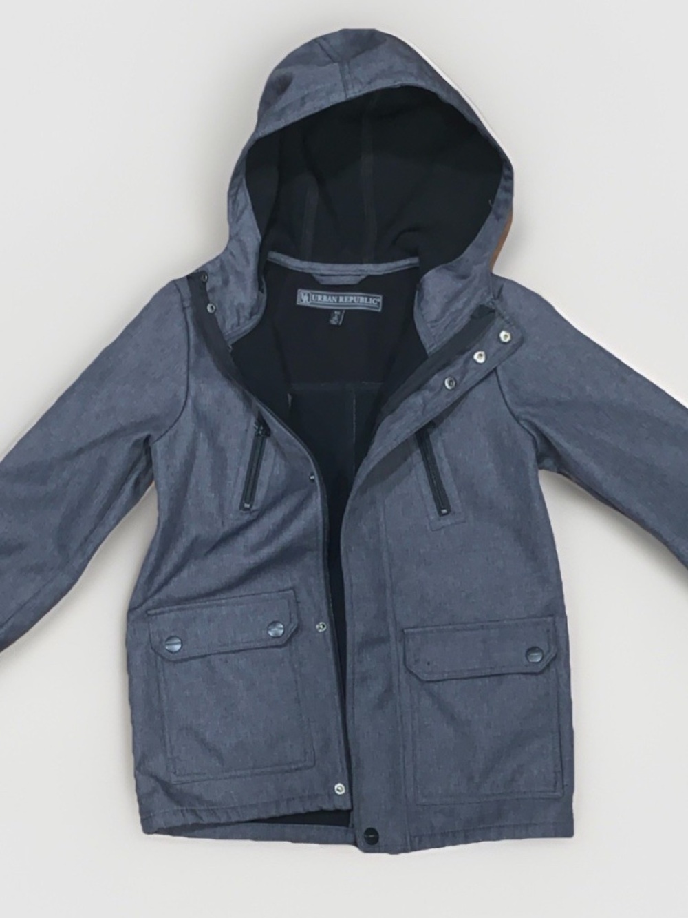 Urban Republic Boys Hooded Softshell Jacket Zip Button Size S (8) NWOT SKU 053